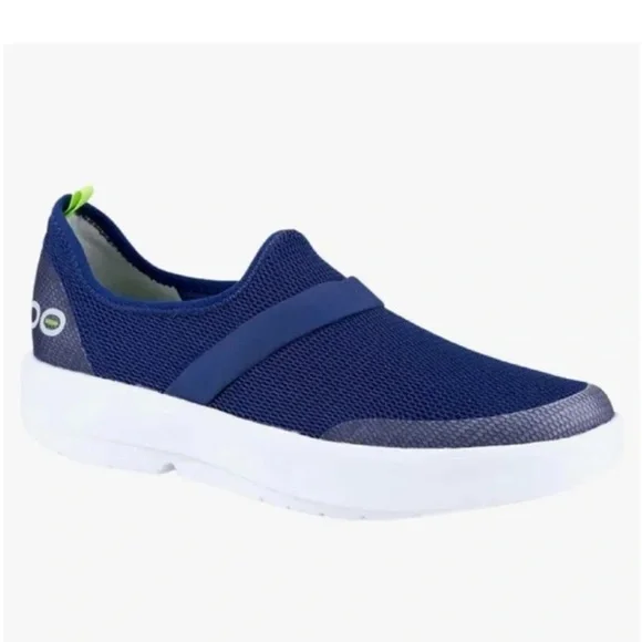 OOFOS Oomg Low Mesh White / Navy US Women’s 10 - Picture 1 of 8